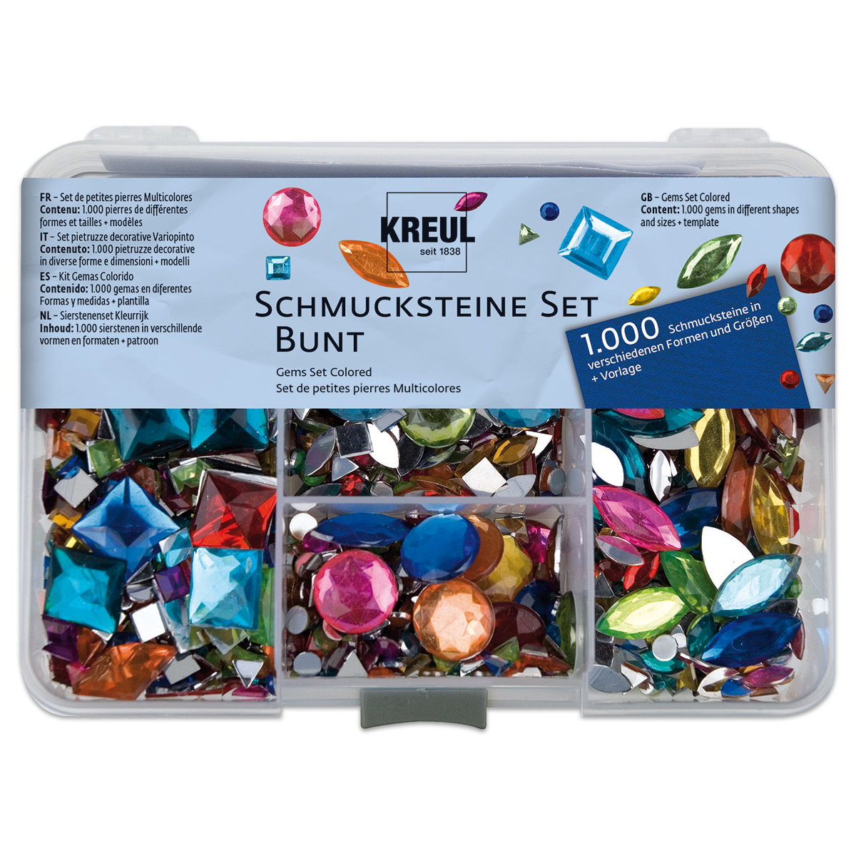 Schmucksteine-Set 5-20mm 1.000 St. bunt