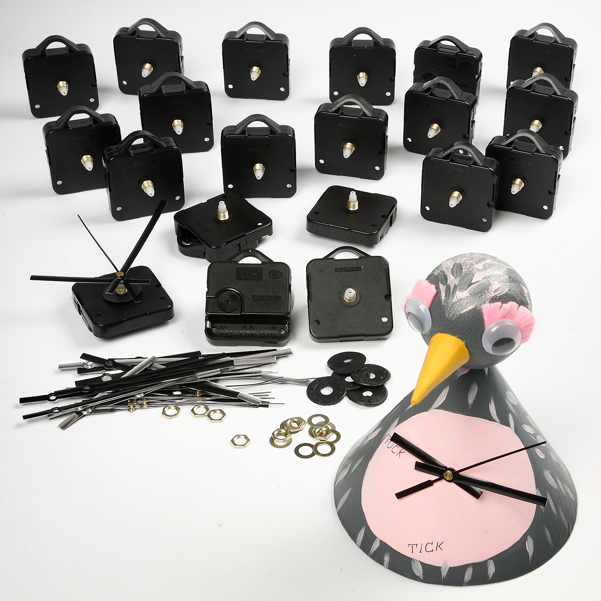 Uhrwerk-Set Kunststoff-Gehäuse 55x55x15mm schwarz