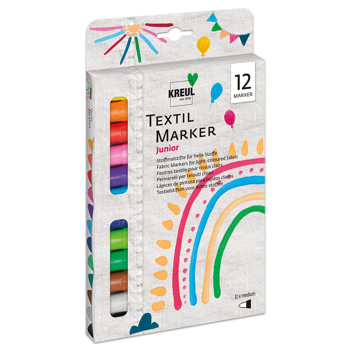 KREUL Textil Marker medium Junior 12 St./Farben