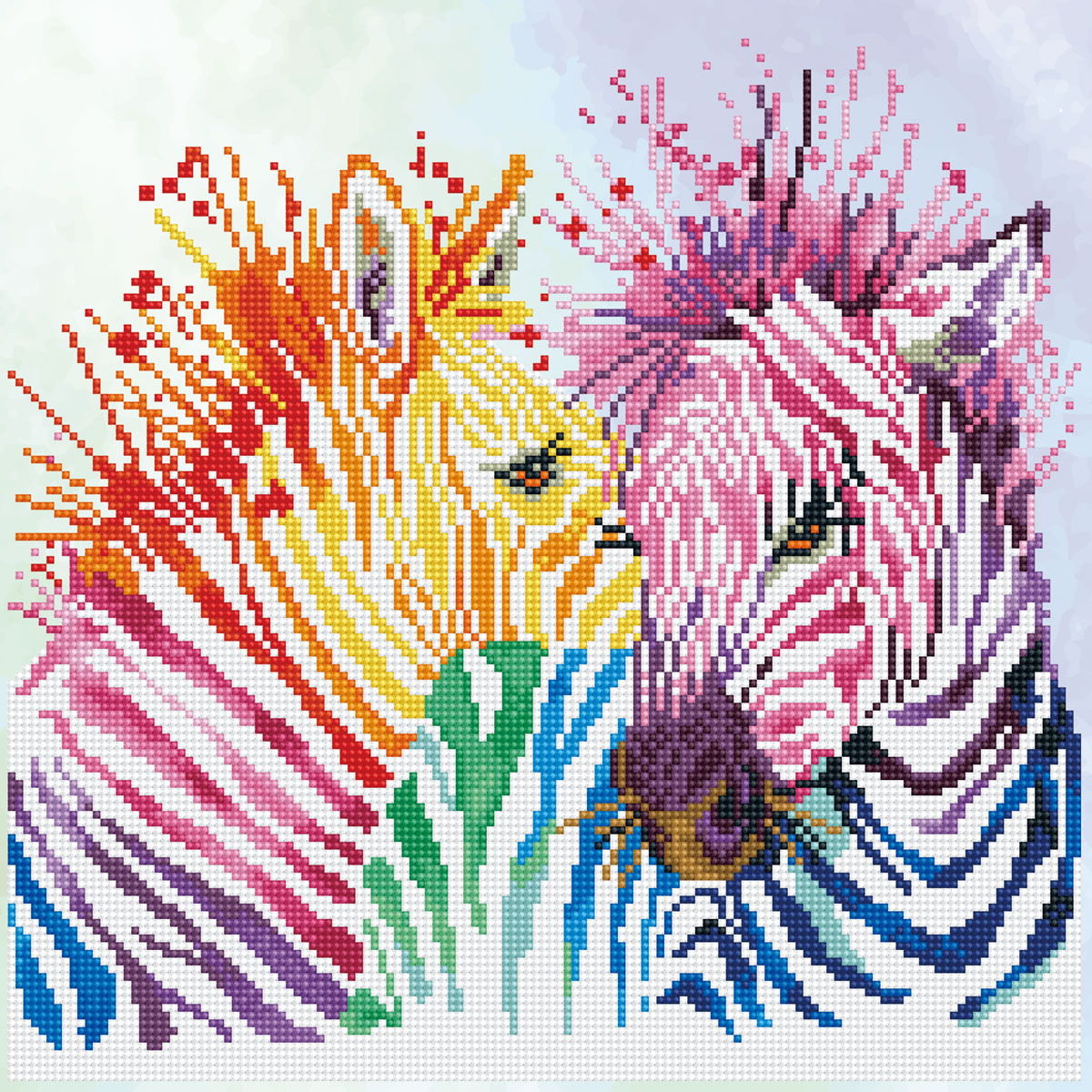 Diamond Dotz 40x40cm Regenbogen-Zebras