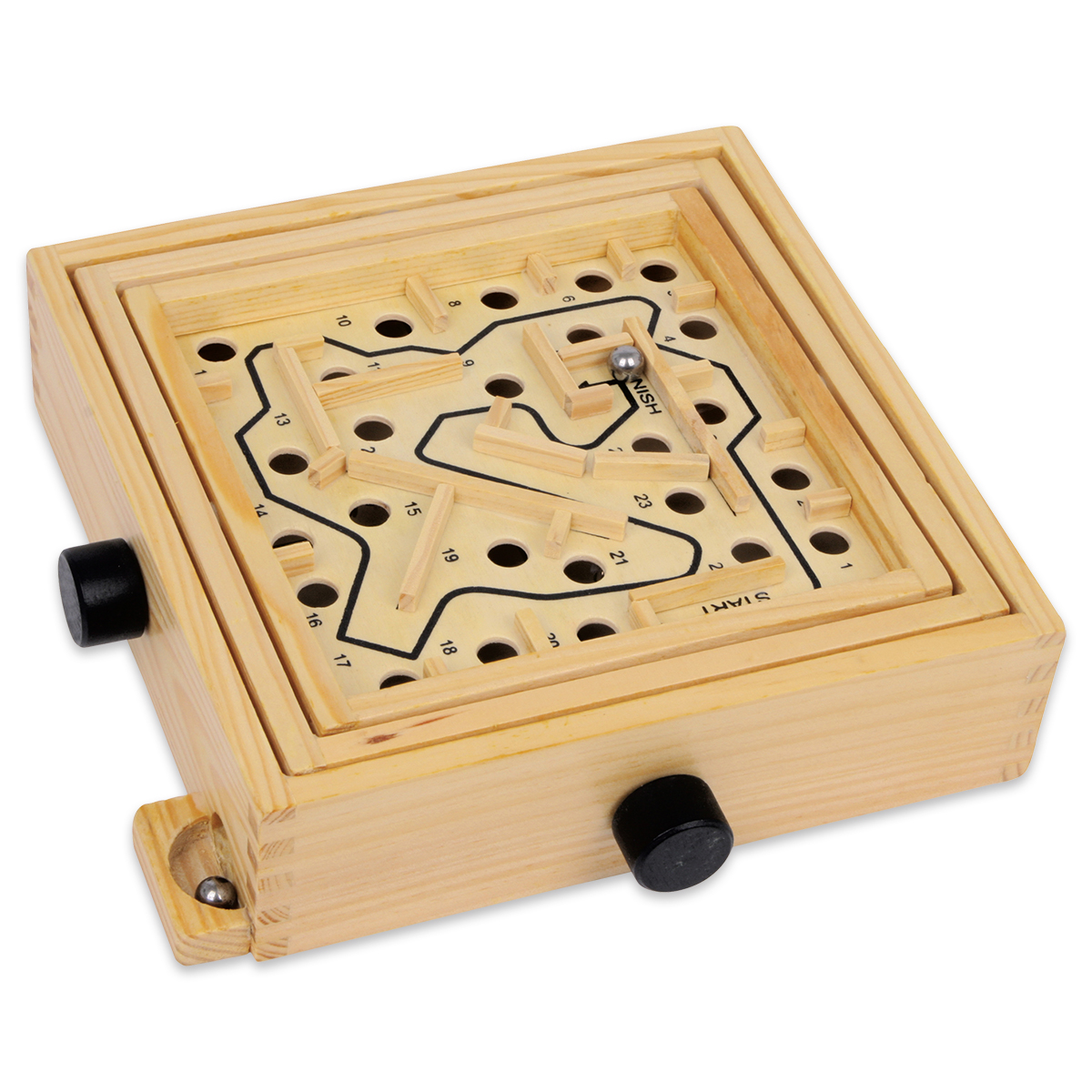 Spiel - Labyrinth Holz 22x21x5,5cm natur