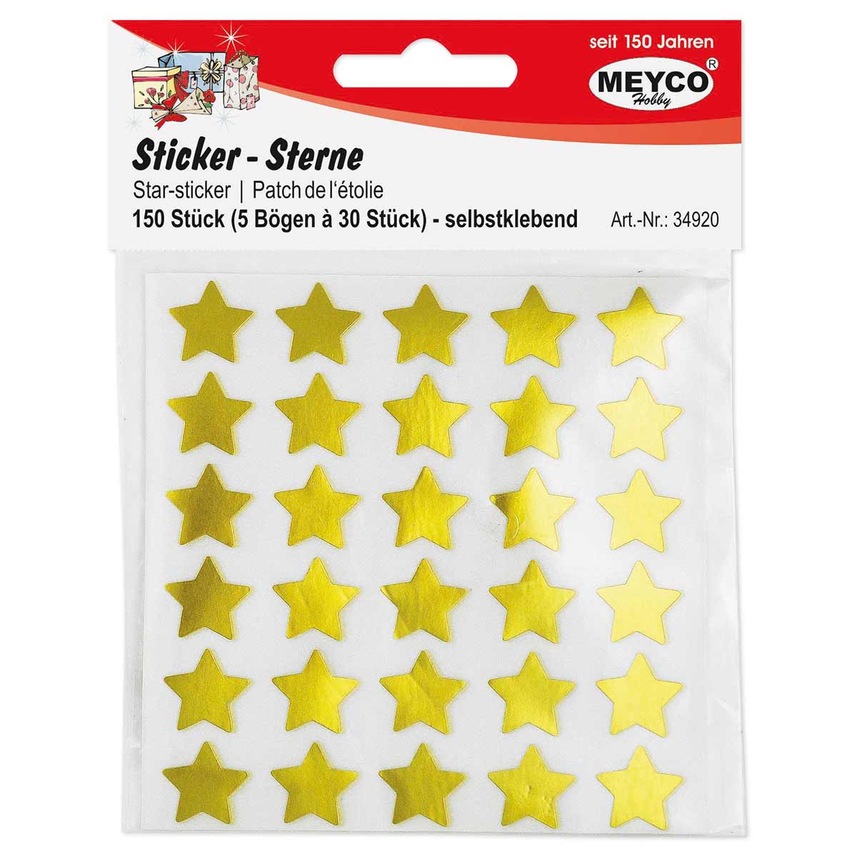Sticker Sterne Ø 14mm 150 St. goldfarben