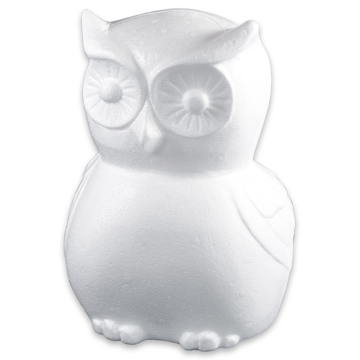 Styropor-Eule 22cm weiß