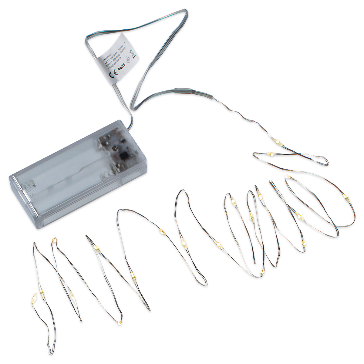 LED-Lichterkette mit Timer 2 m 20 Lämpchen warmes weiß