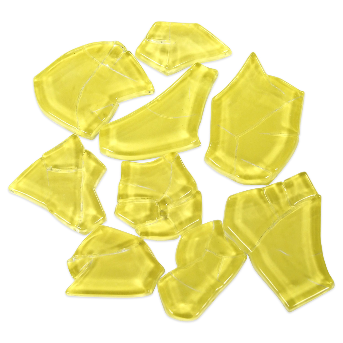 Crash Glas polygonal 500g ca. 190 Steine gelb Crash Glas polygonal 500g ca. 190 Steine gelb