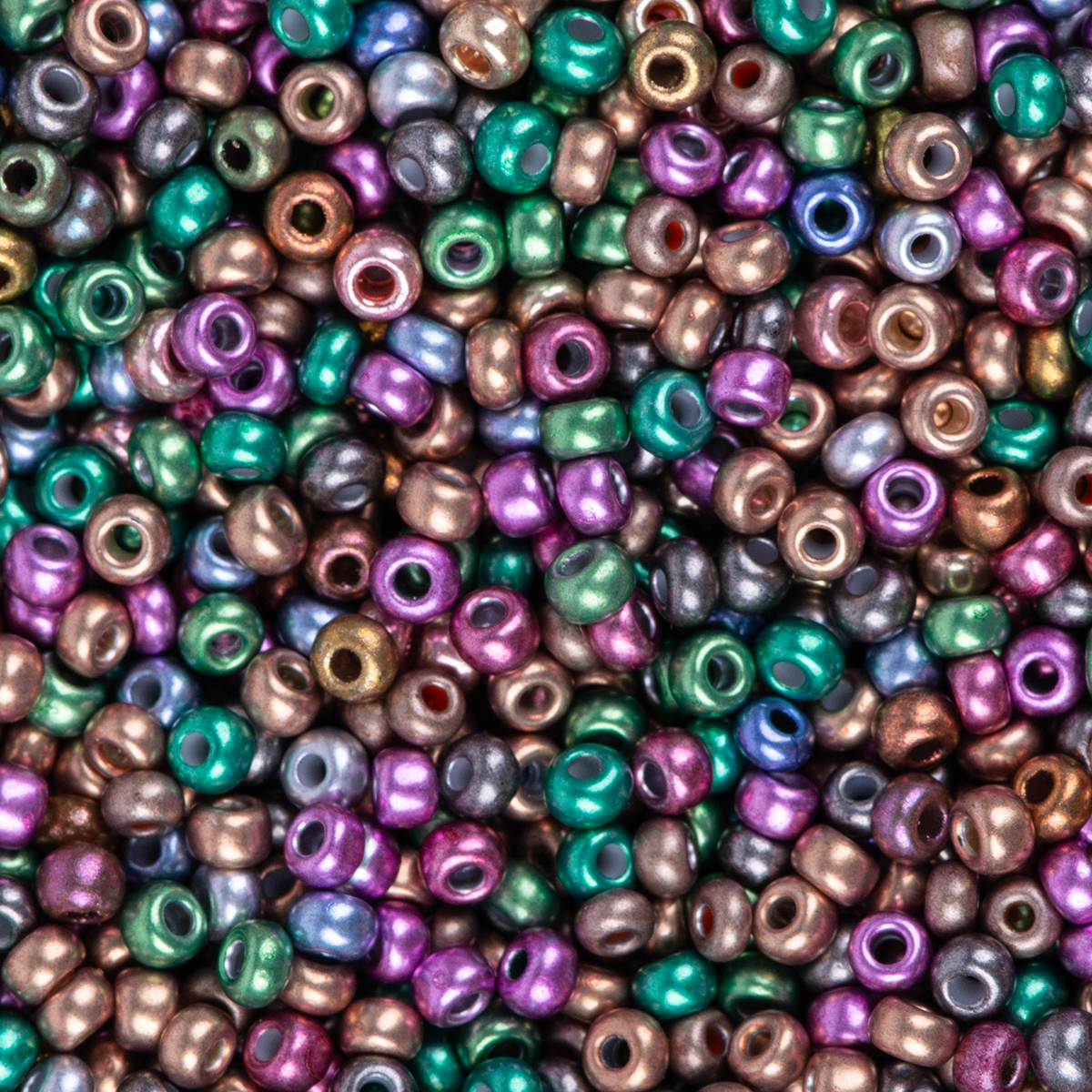 Rocailles Glas 2,6mm ca. 100g metallic buntmix