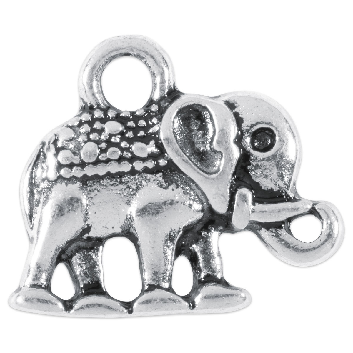 Metallanhänger Elefant ca. 16mm platinfarben