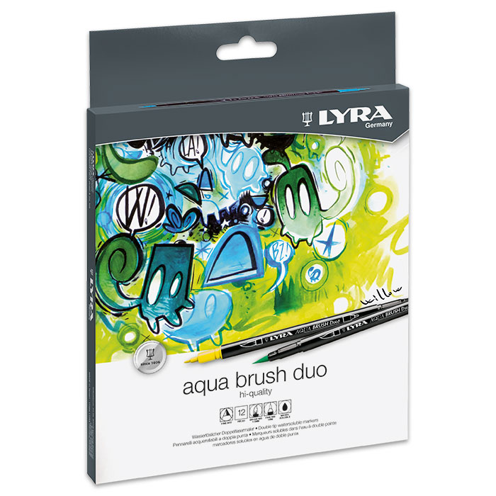 Aqua Brush Duo 12 Fasermaler/Pinselmaler