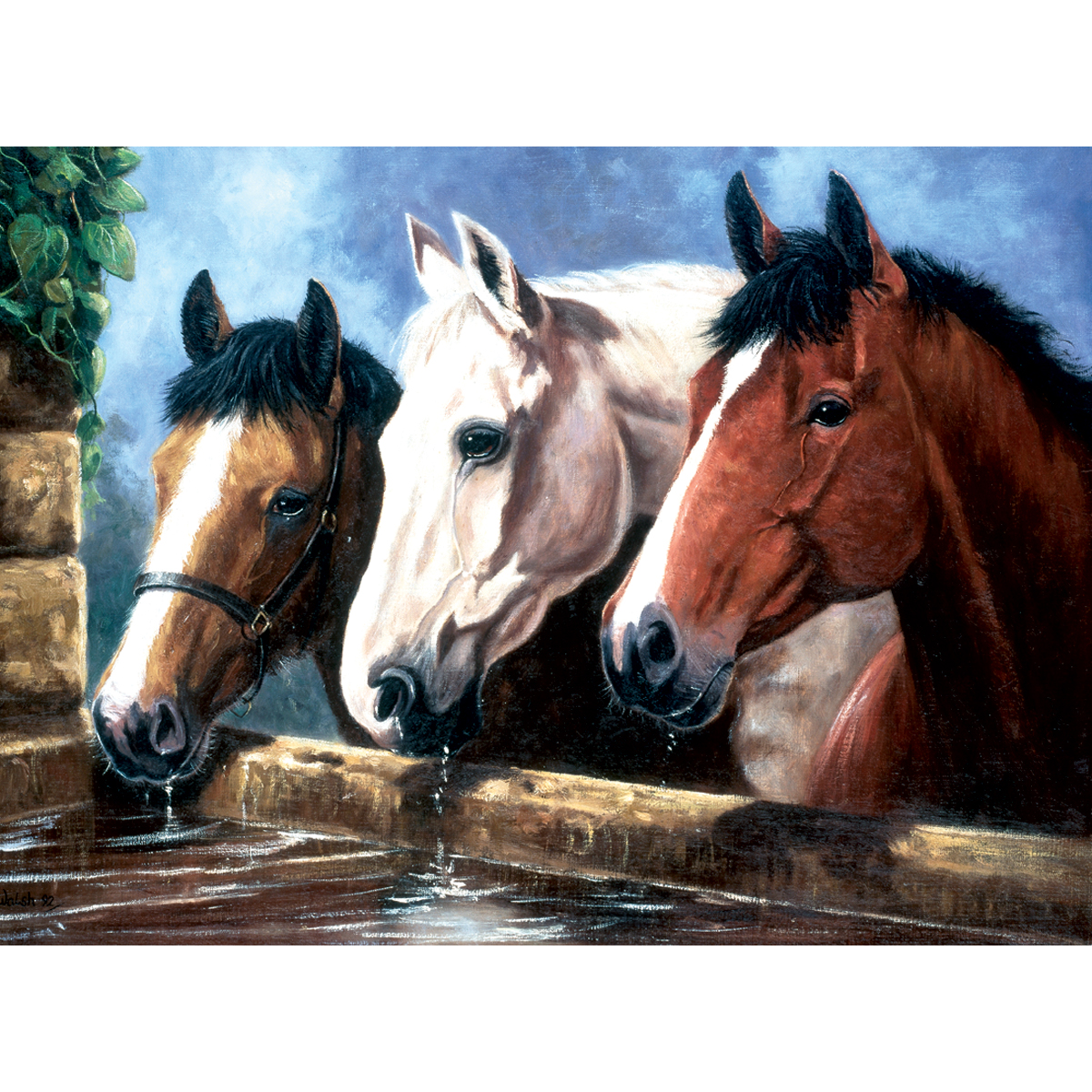 Malen nach Zahlen 28,6x39cm Drei Pferde