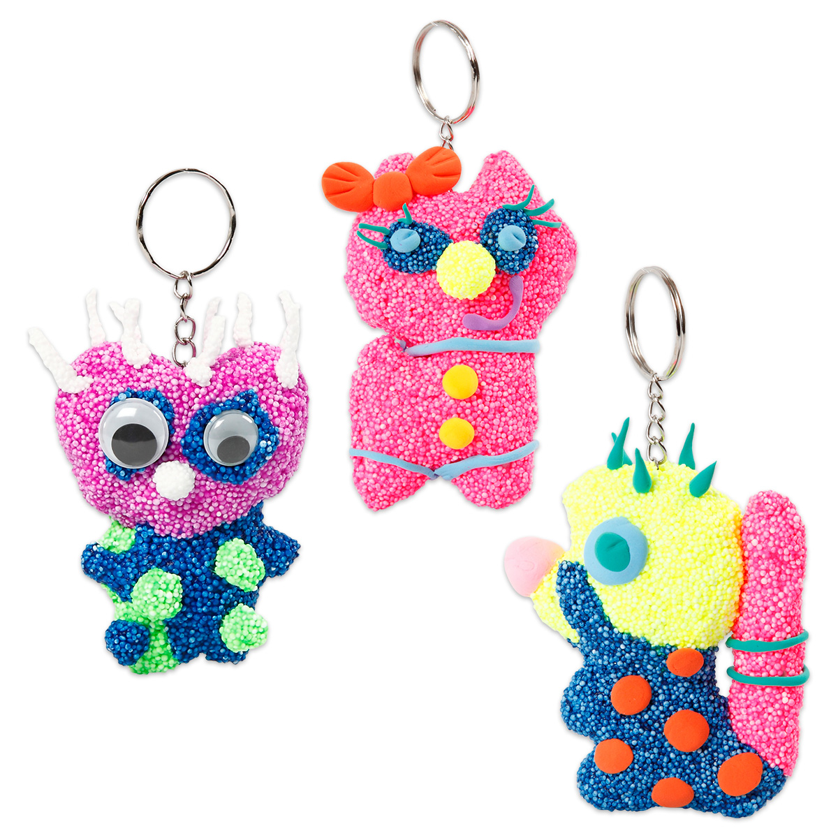50349503_2 Stofftiere mit Schlüsselring ca. 6-10cm 5 St. weiß