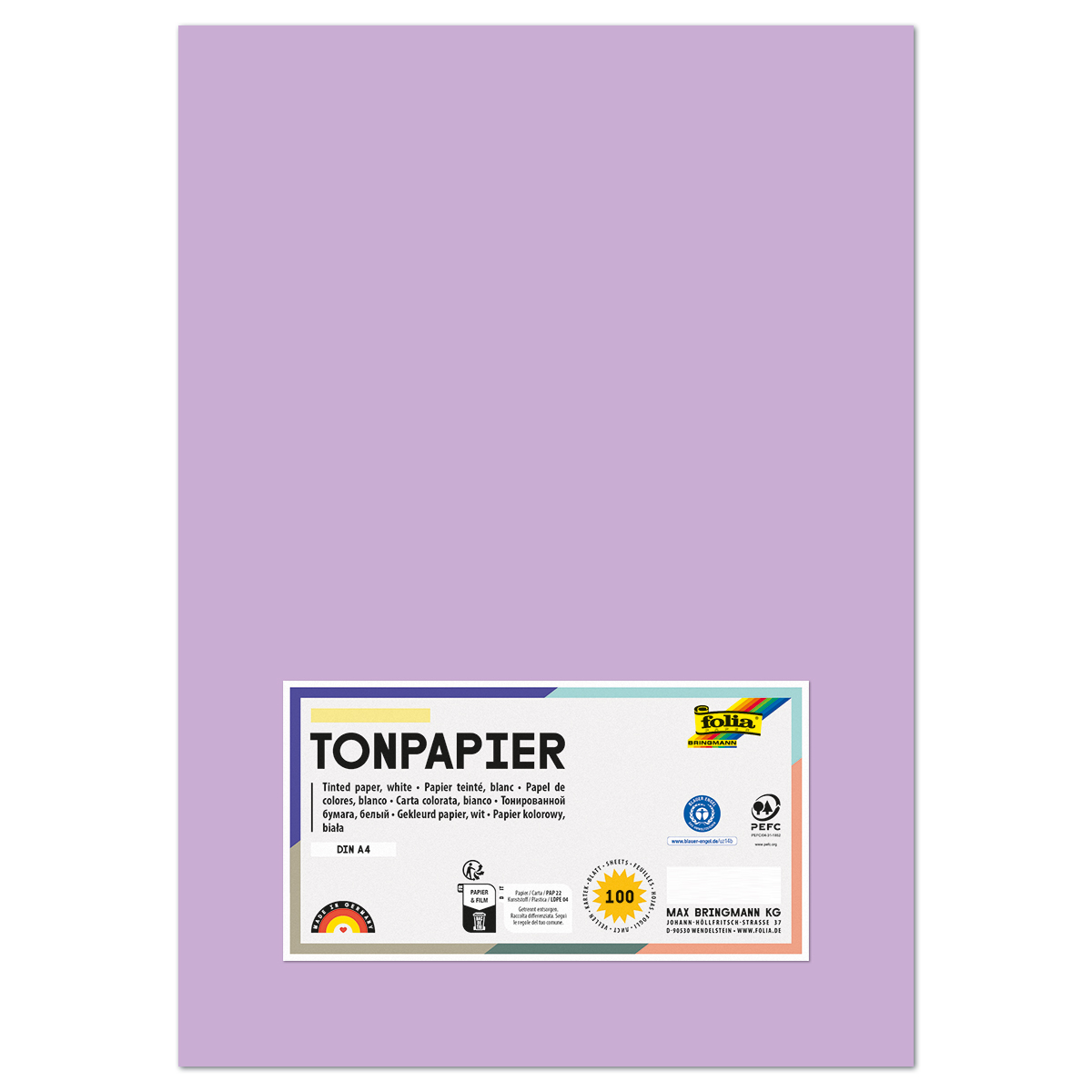 Tonpapier 130g/m² DIN A4 100 Bl. lila