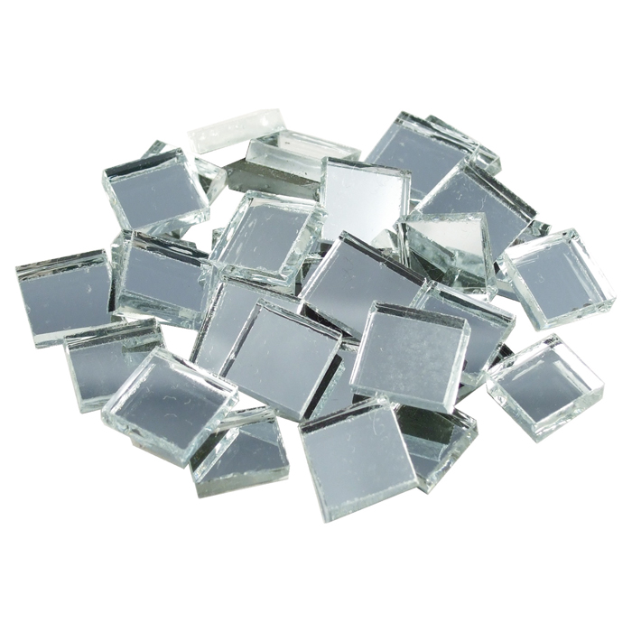 Spiegelmosaik 10x10mm 125g ca. 170 Steine silberf.
