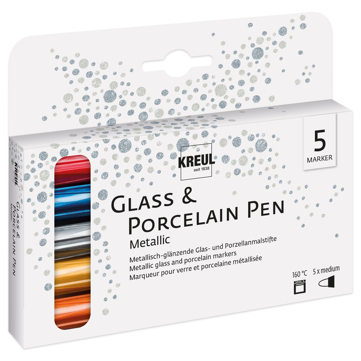KREUL PorcelainPen-Set metallic 5 Stifte/Farben