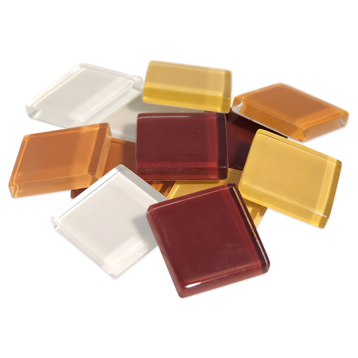 Mosaik Soft-Glas 20x20x4mm 1kg braun mix