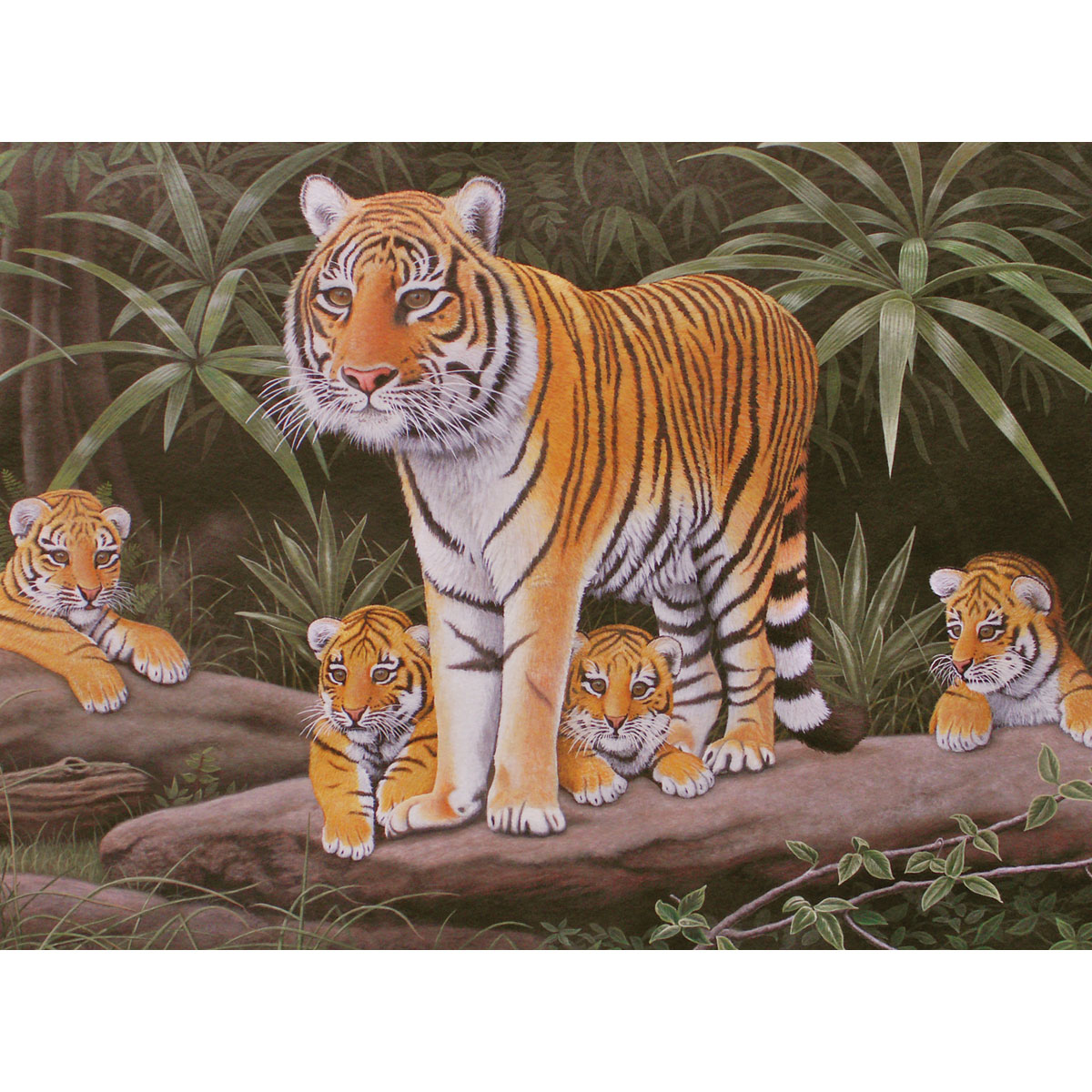 Malen nach Zahlen 28,6x39cm Tiger mit Jungen