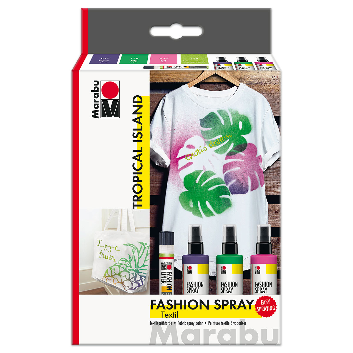 Marabu Fashion-Spray Tropical Island-Set 3 Farben à 100ml