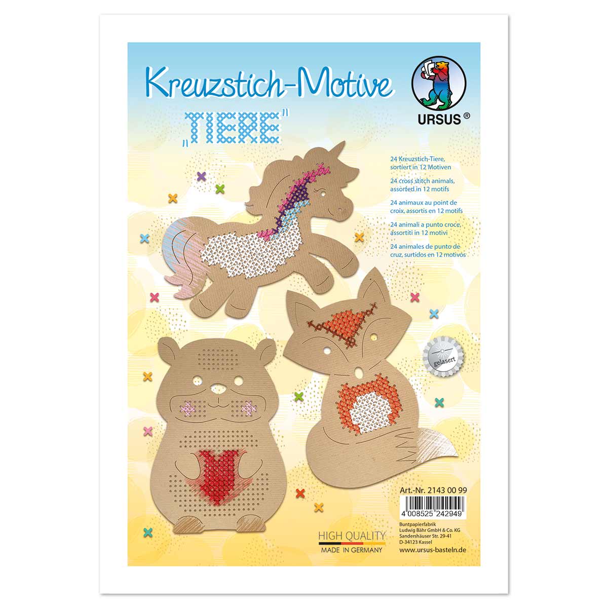 Kreuzstich-Motive Tiere 24 St./12 Motive