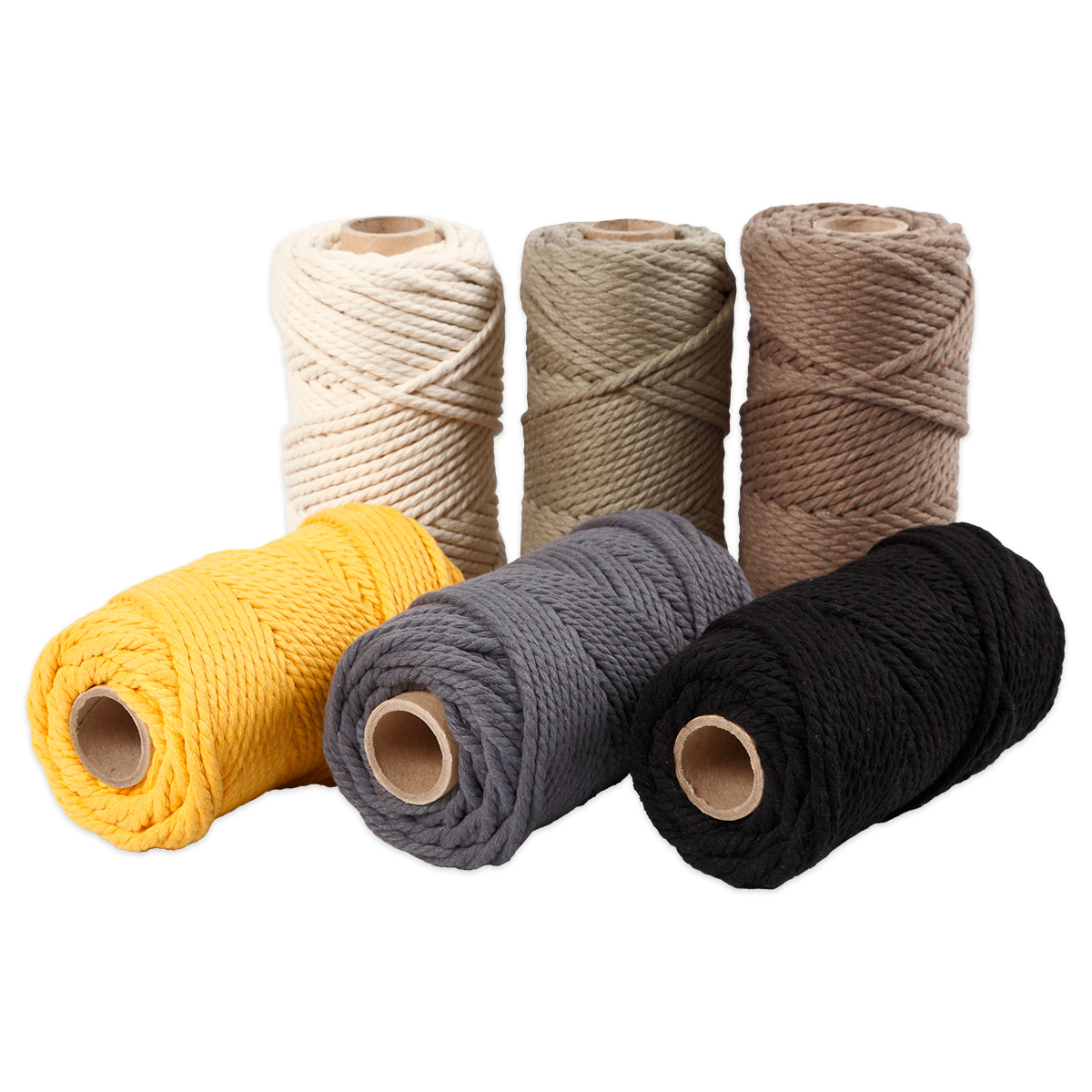 Makrameegarn-Set Ø4mm 6 Farben à 330g