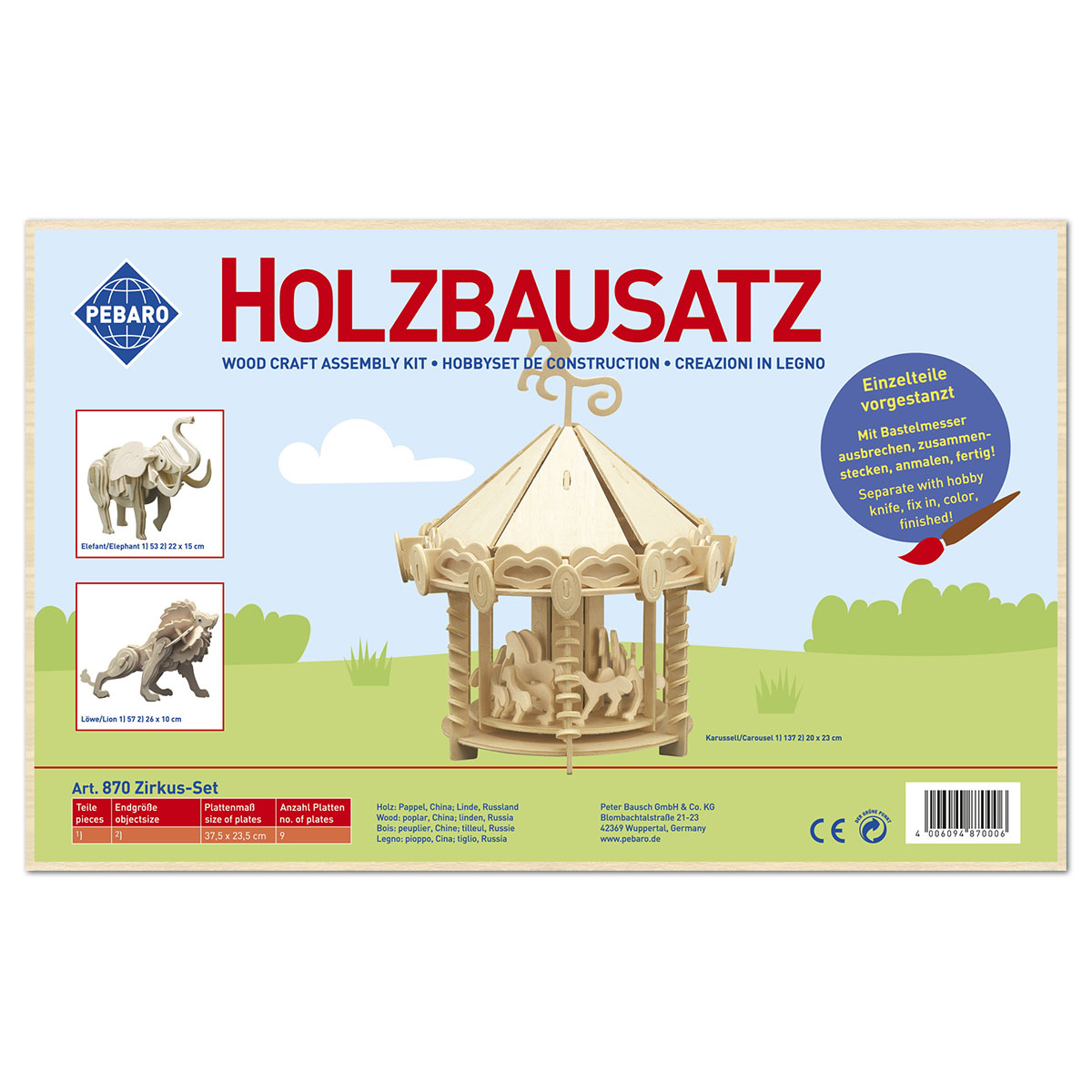 58700870_1 Holzbausatz Set Zirkus ca. 20-26cm 3 St.