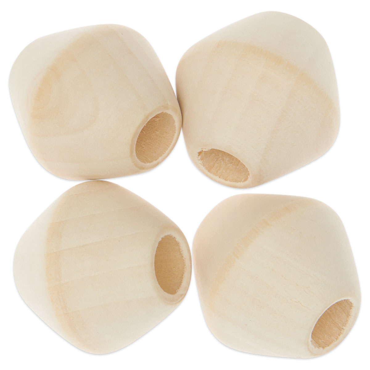 Makramee-Holzperlen ca. 30x30mm 4 St. natur