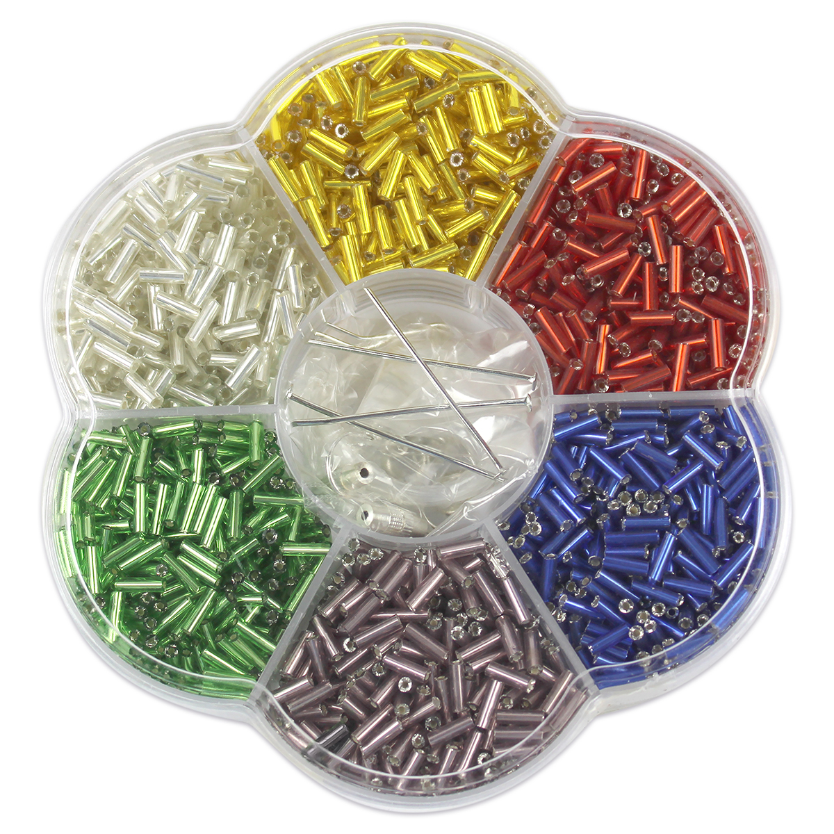 Glasstifte transparent ca. 6mm ca. 150g 6 Farben sortiert