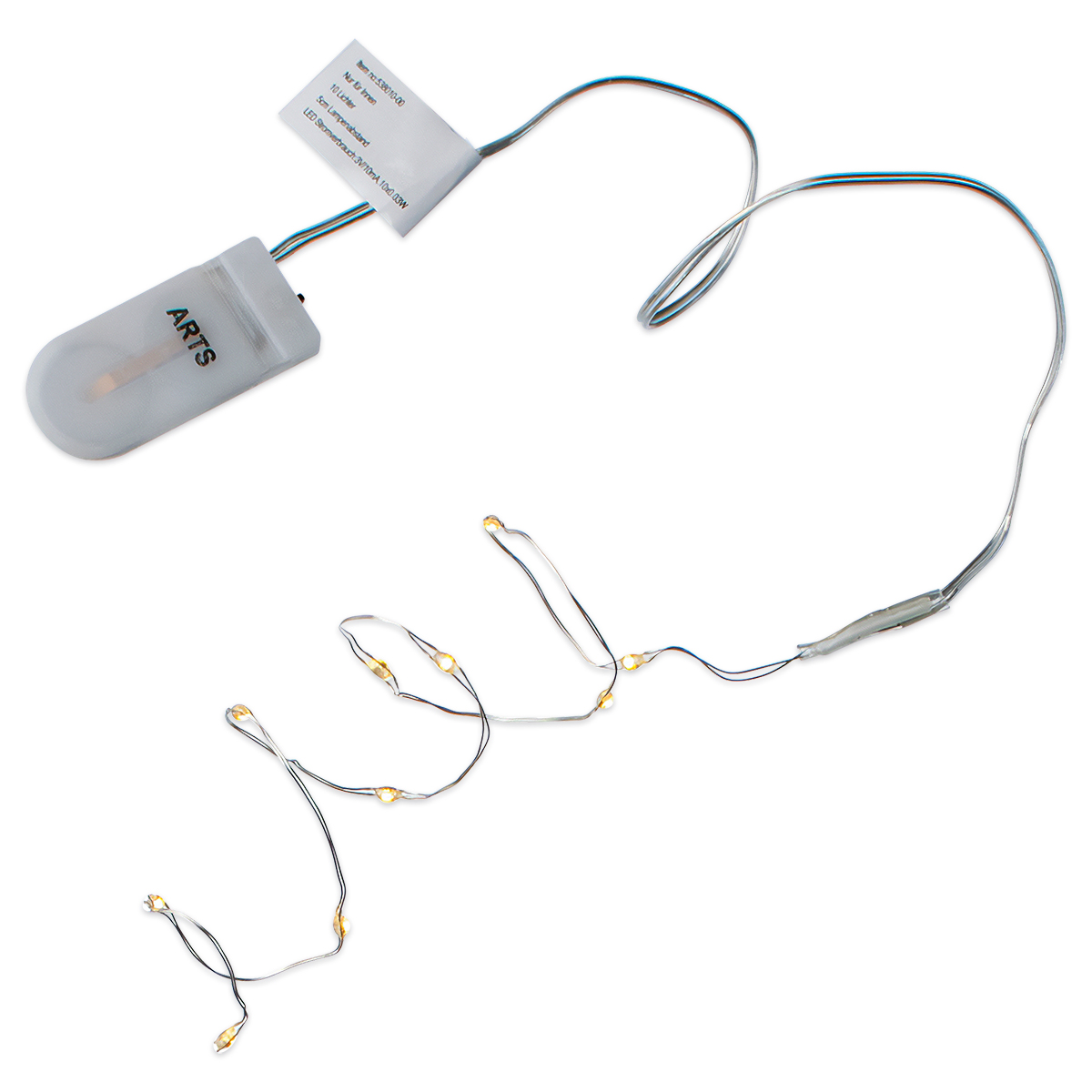 LED-Lichterkette 50cm 10 Lämpchen warmes weiß