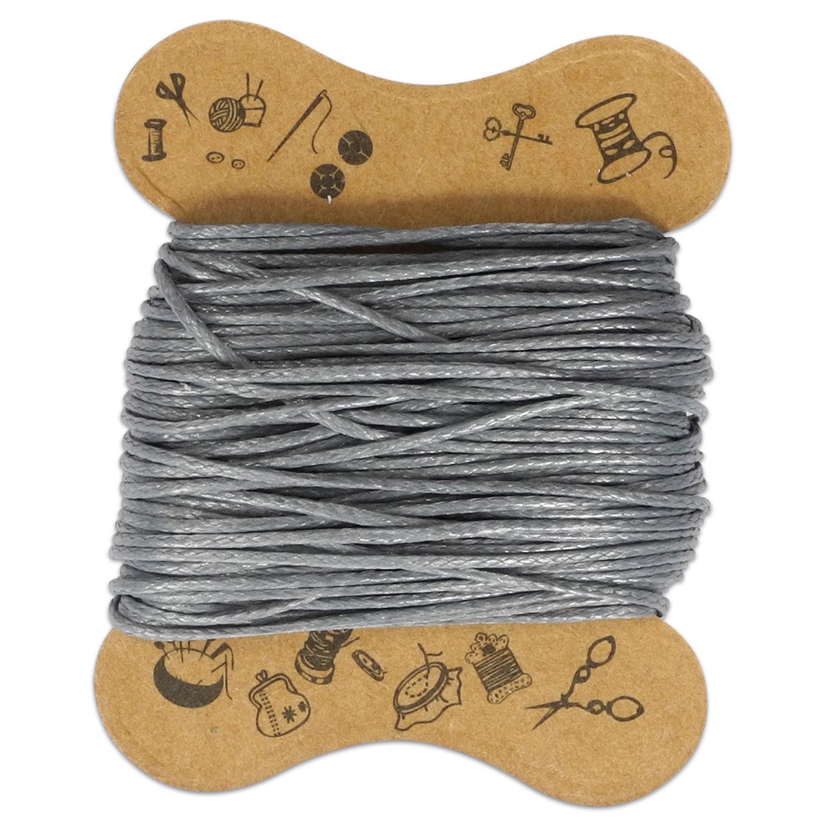 Kordel gewachst 0,5mm 10m grau