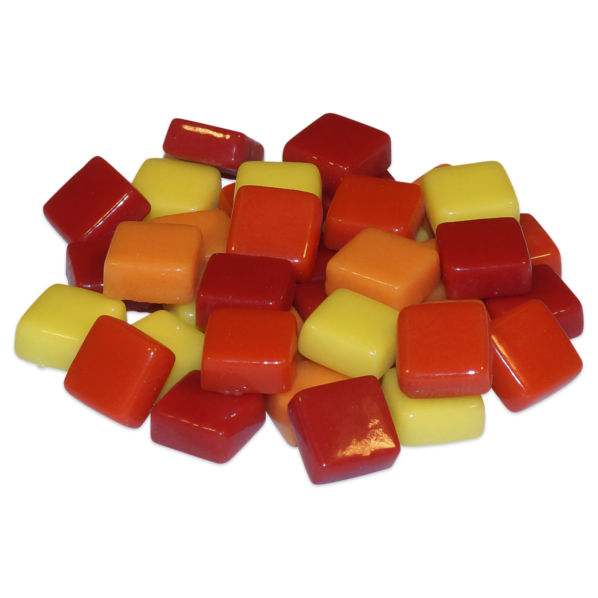 Fantasy-Glasmosaik 10x10x4mm 200g gelb-rot mix Fantasy-Glasmosaik 10x10x4mm 200g gelb-rot mix