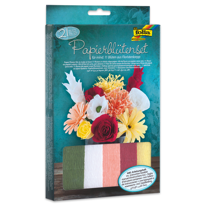 Krepp-Papierblütenset 21-teilig