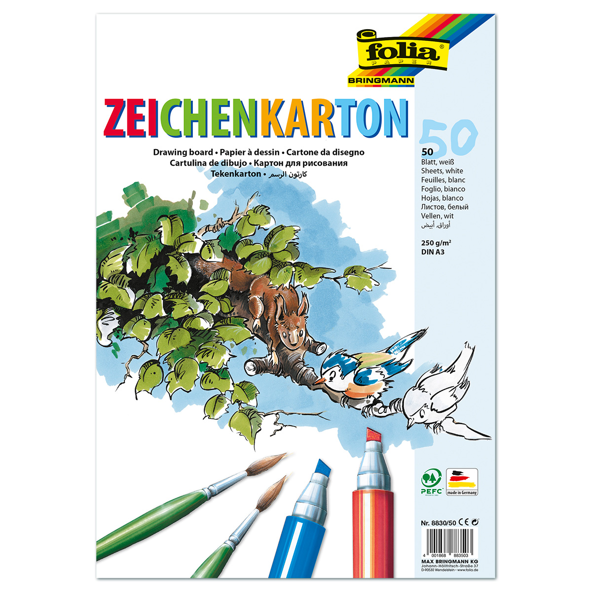 Zeichenkarton 250g/m² DIN A3 50 Bl. weiß