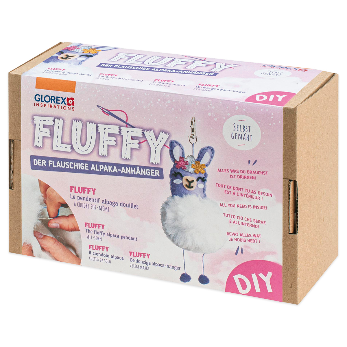 DIY-Set Fluffy der Flauschige Alpaka-Anhänger