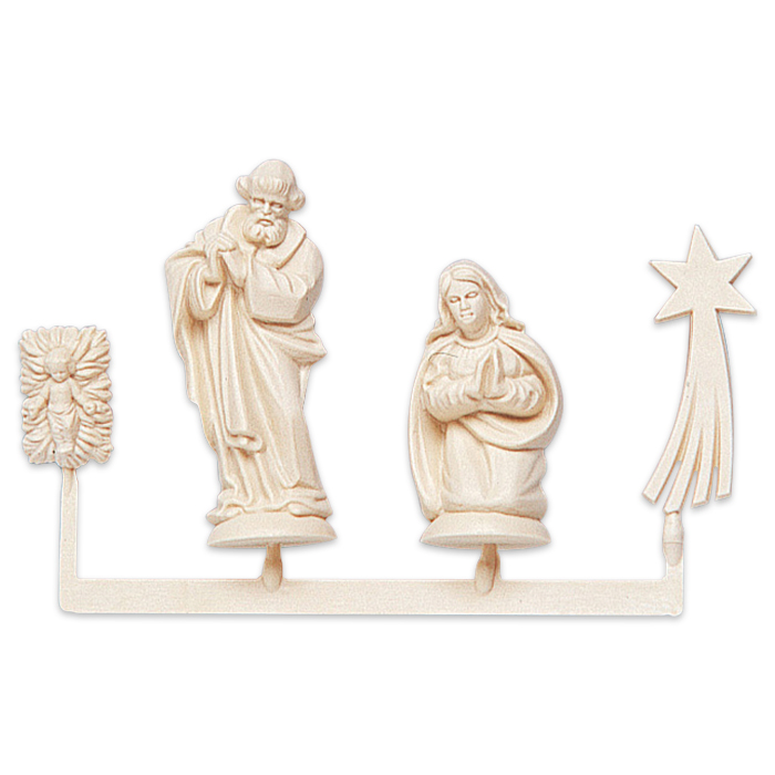 Miniatur-Krippenfiguren Kunststoff 4-teilig weiß