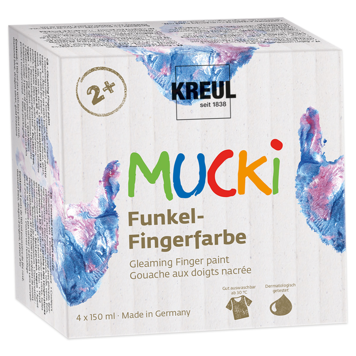 MUCKI Funkel-Fingermalfarben-Set 4 Farben à 150ml