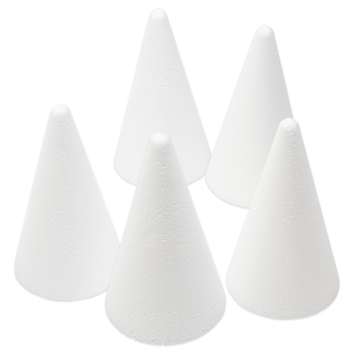Styropor-Kegel ca. 12cm 5 St. weiß