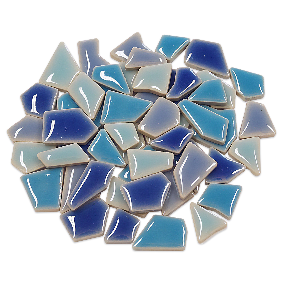 Flip-Keramik Mini 200g ca. 160 Steine blau mix Flip-Keramik Mini 200g ca. 160 Steine blau mix