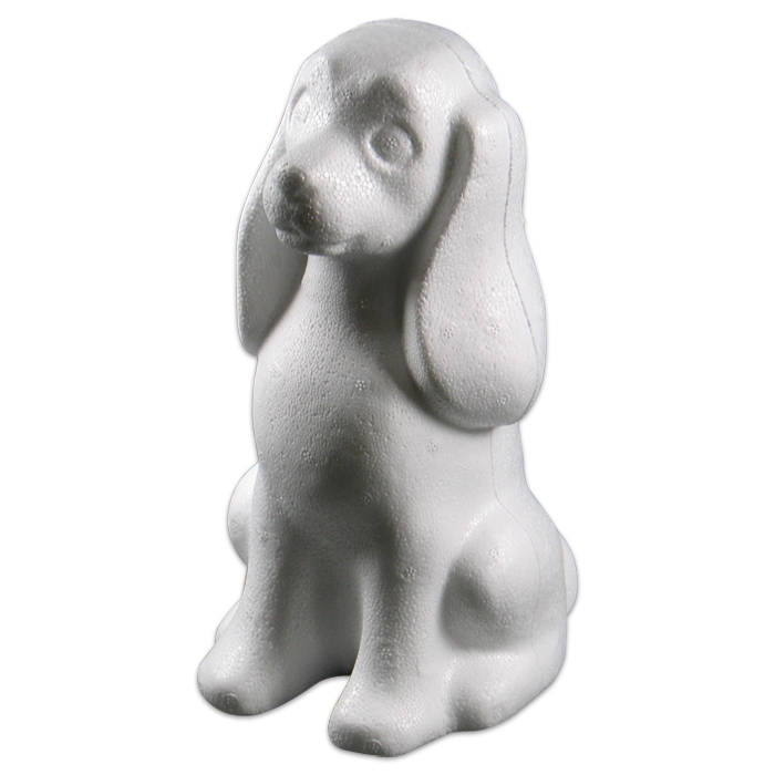 Styropor-Dackel 24cm weiß