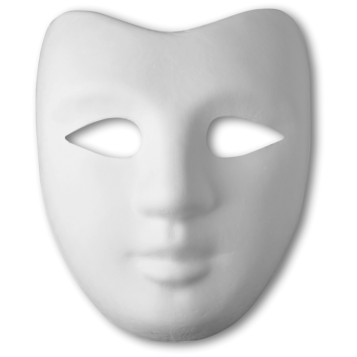 Maske Venedig Pappmaché ca. 21,5x18cm weiß