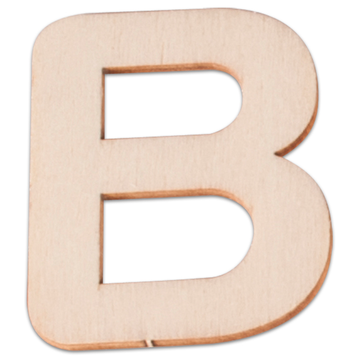Holzbuchstabe B ca. 3mm 6cm hoch natur
