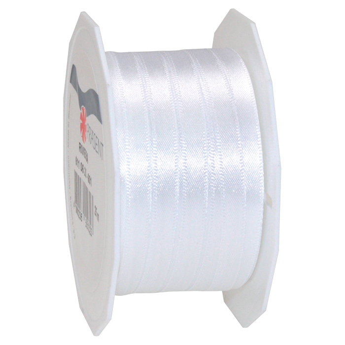 Satinband 3mm 50m weiß