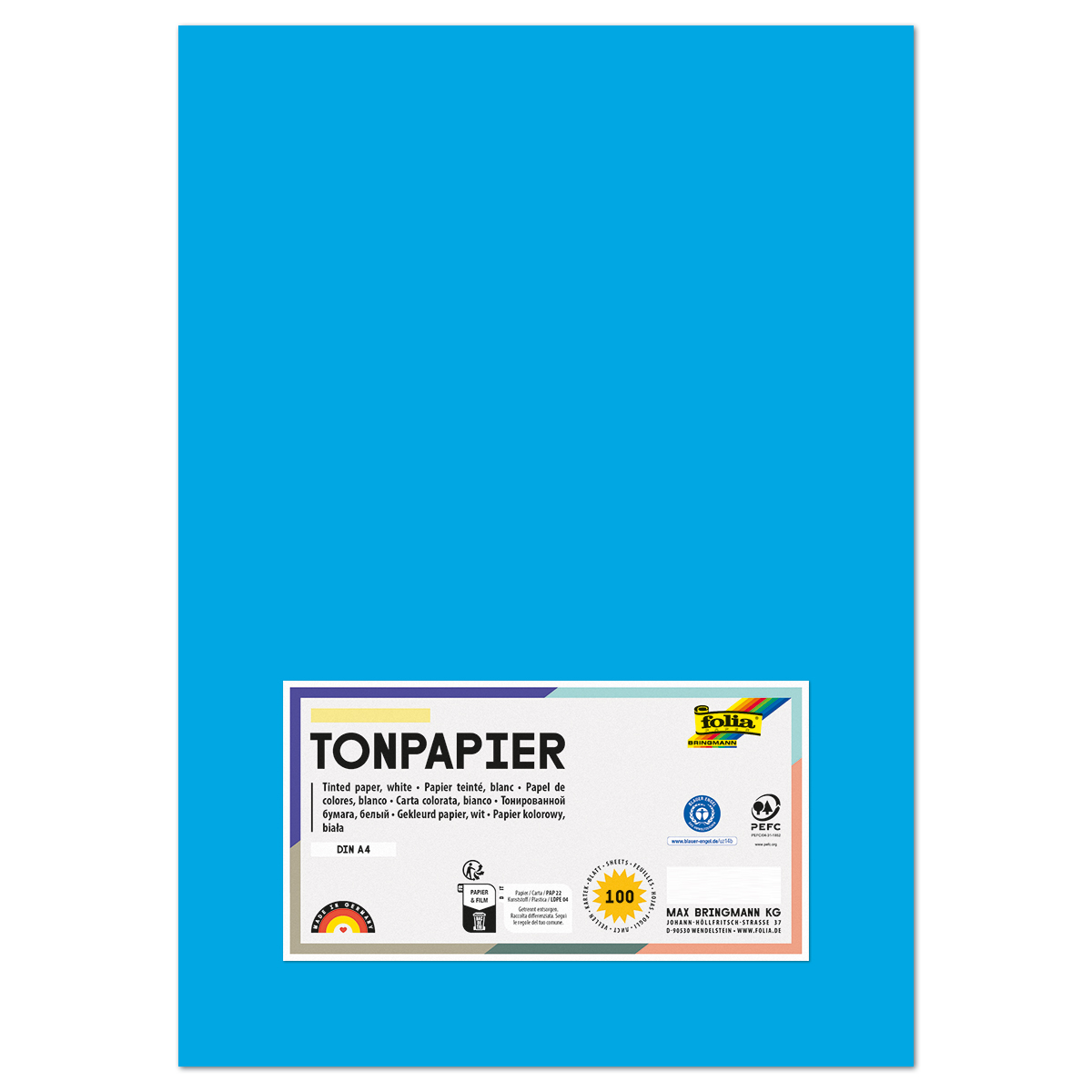 Tonpapier 130g/m² DIN A4 100 Bl. pazifik