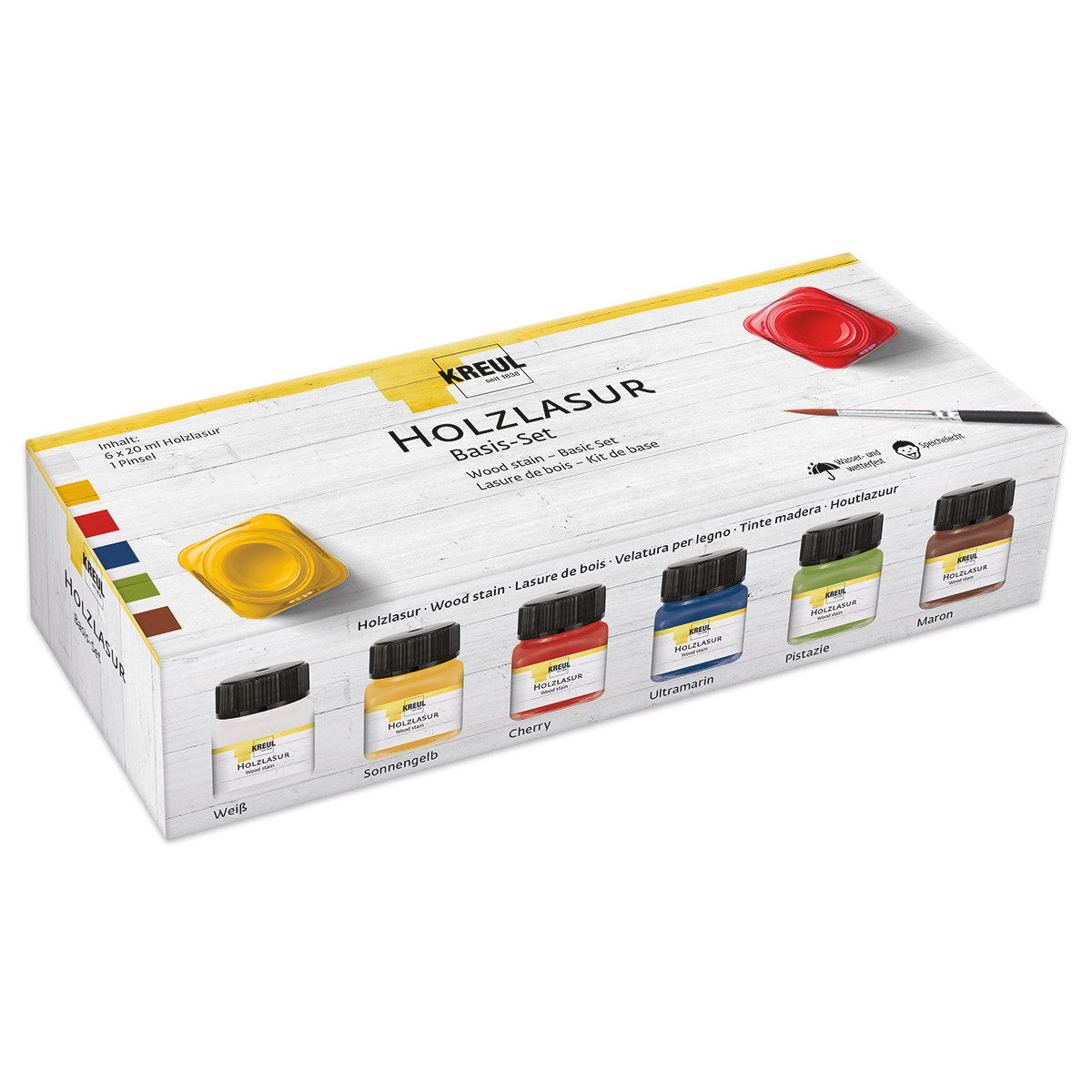 KREUL Creativ-Set Holzlasur 6 Farben à 20ml