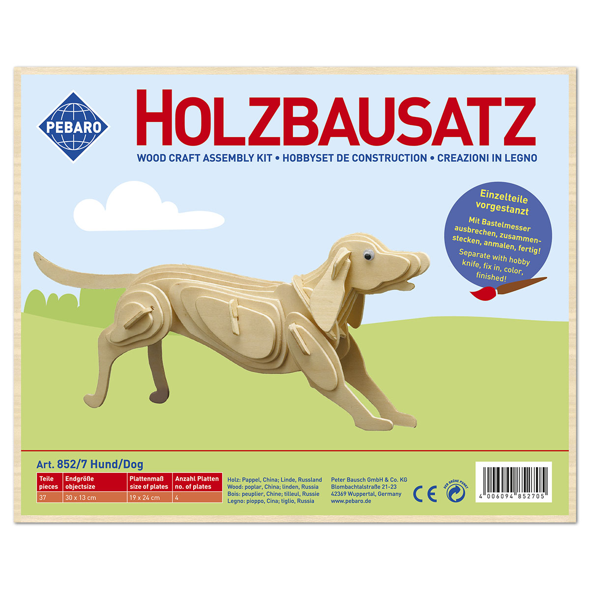 58708527_1 Holzbausatz Hund 30x13cm 37 Teile