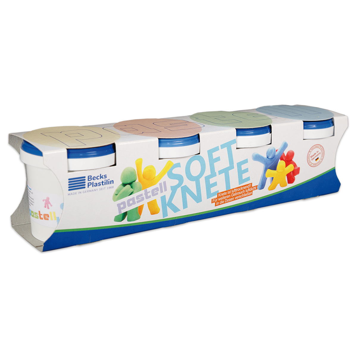 Kinder Soft-Knete 4 Modelliermassen à 150g Pastell