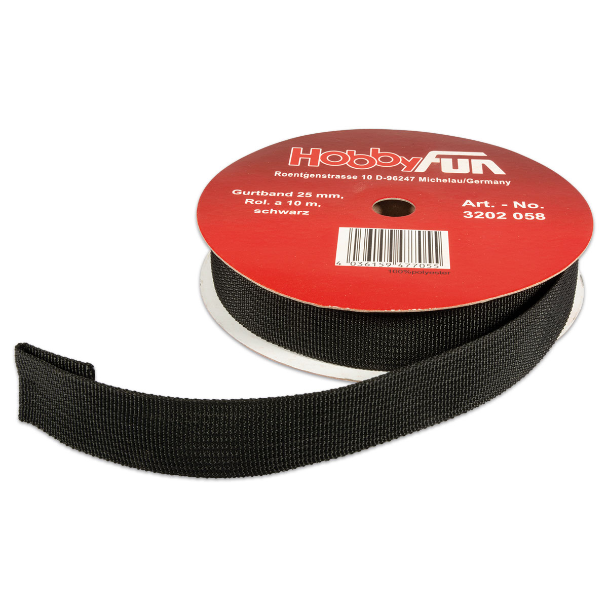 Gurtband Kunstfaser 25mm 10m schwarz
