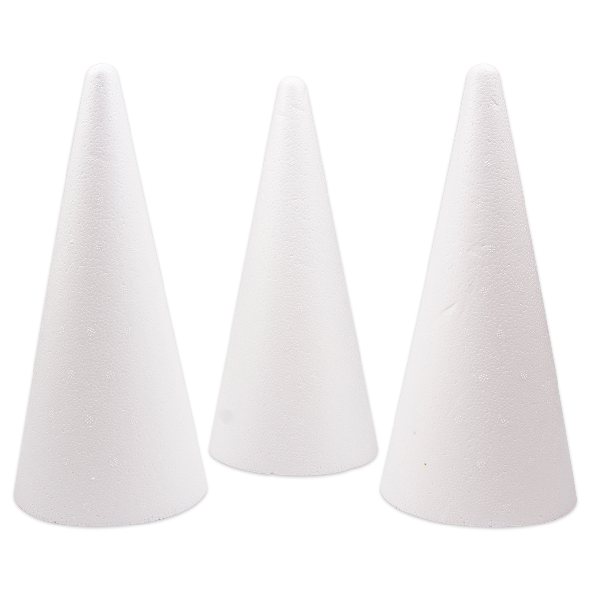 Styropor-Kegel ca. 20cm 3 St. weiß