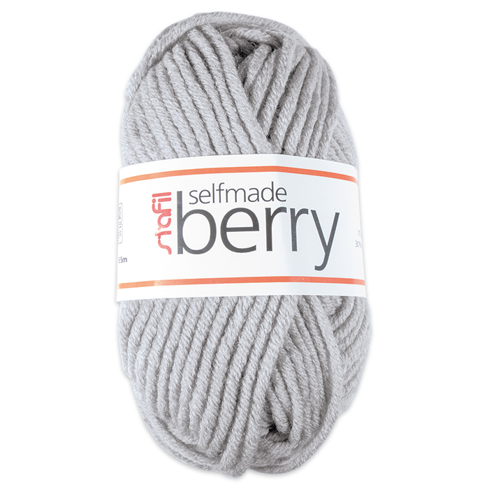 Wolle Berry 6-7mm 50g hellgrau melange