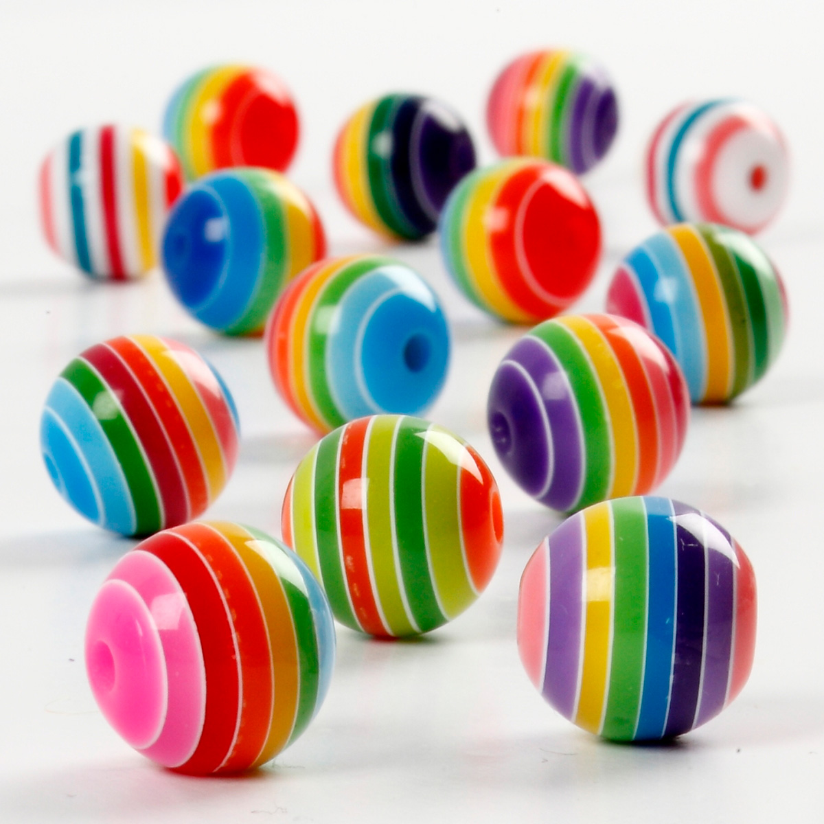 Perlen Multi-Mix 12mm 75ml bunt gestreift
