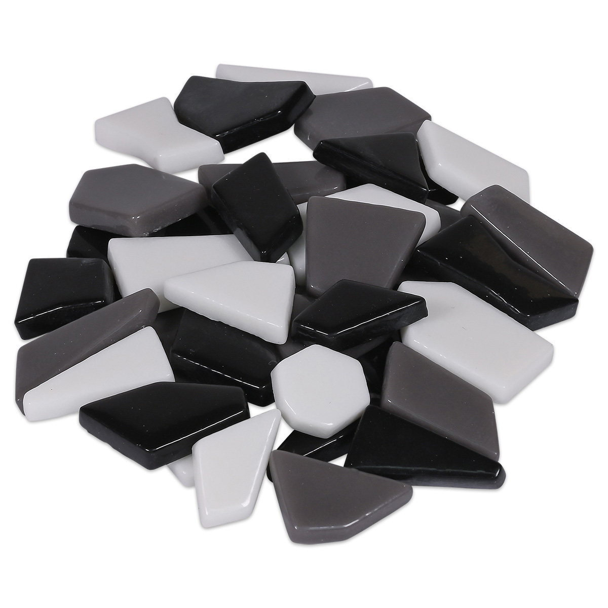 Fantasy-Glasmosaik 1000g polygonal grau mix