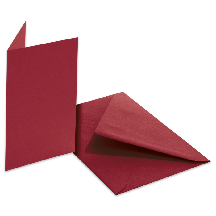 Doppelkarten 220g/m² 10,5x15cm 5 St. dunkelrot