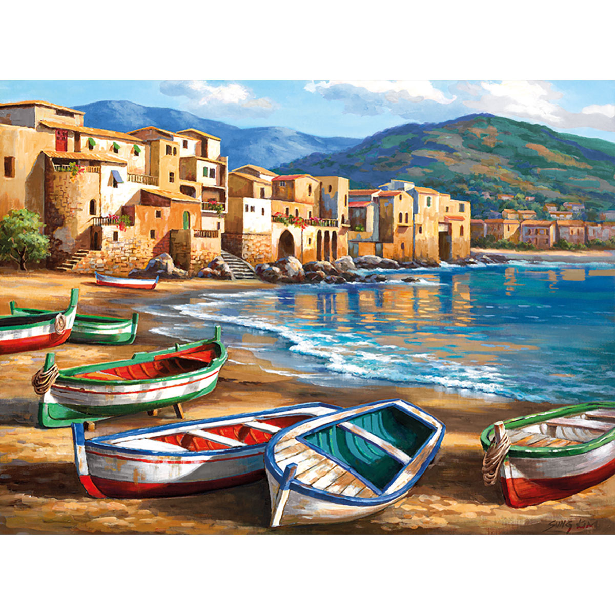 Malen nach Zahlen 28,6x39cm Spiaggia della citta